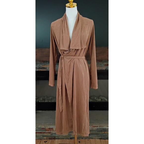 Fashion Nova Other - Fashion Nova Vintage Velour Long Sleeve Wraparound Robe Brown Size Small